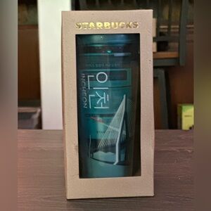 Starbucks acrylic coffee tumbler 16 oz. Incheon collectible.  NIB